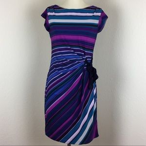 Danny & Nicole purple and blue striped dress
